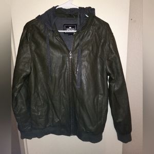 Upscale Medium Green Faux Leather Jacket